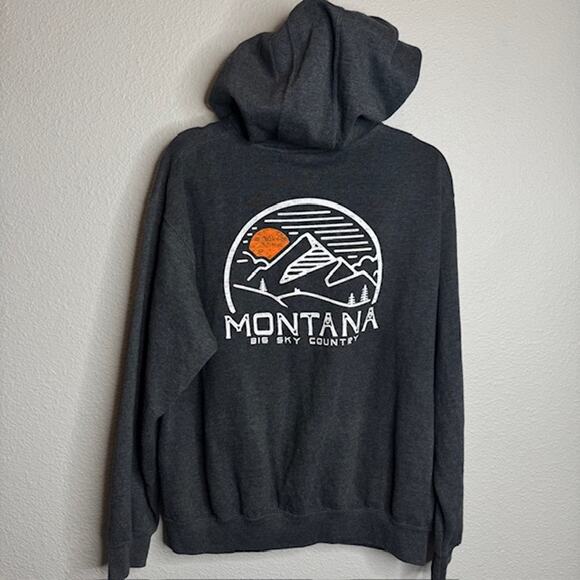 Prairie Mountain Montana Big Sky Gray Hoody Sz Large - Picture 5 of 12